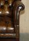 Antiker Chesterfield Stuhl aus Zigarrenbraunem Leder, 1900 7
