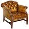 Antique Chesterfield Chair in Cigar Brown Leather, 1900 1