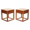 Vintage Cherry and Teak Wood Side Tables, Set of 2 1