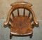 Antique Edwardian Elm Captains Armchair, 1900 11