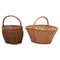 Panier Antique en Osier, 1970s, Set de 2 1