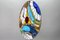 Pannello rotondo in vetro colorato policromo in stile Tiffany, anni '70, Immagine 5
