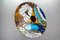 Round Polychrome Stained Glass Window Panel in the style of Tiffany, 1970s 10