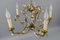 French Brass and Porcelain Flower Five-Light Chandelier, 1920s, Image 8