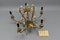 French Brass and Porcelain Flower Five-Light Chandelier, 1920s 16