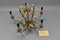 French Brass and Porcelain Flower Five-Light Chandelier, 1920s, Image 16