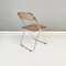 Italian Modern Smoked Abs Folding Chairs Plia by Piretti Anonima Castelli, 1970s, Set of 3 5