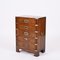 Cassettiera piccola rustica in legno e ottone, anni '20, Immagine 10