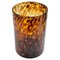 Large Mid-Century Italian Orange and Brown Leopard Glass Artistic Vase, 1980s 1