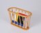 Mid-Century Danish Modern Oval Oak Magazine Rack, 1970s, Image 9