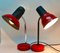 Lámpara de mesa ajustable vintage en rojo de Massive Whit Label, años 70, Imagen 2