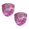 Murano Ceiling Linght Chandeliers with Pink Triedri Murano Glasses, 1995, Set of 2 1