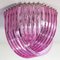 Murano Ceiling Linght Chandeliers with Pink Triedri Murano Glasses, 1995, Set of 2 12