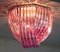 Murano Ceiling Linght Chandeliers with Pink Triedri Murano Glasses, 1995, Set of 2 9