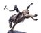Polo Player Bucking a Horse in Bronze, 1980s 2
