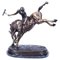 Polo Player Bucking a Horse in Bronze, 1980s 1