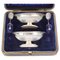 Sterling Silver Salts and Spoons by William H. Leather, 1897, Set of 4 1