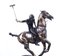 20th Century Polo Player Galloping on Horse in Bronze 2