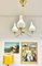 Modern Swedish Ceiling Lamp with Opal Glass Cups 6