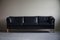 Dänisches 3-Sitzer Sofa aus schwarzem Leder, 1970er 11