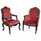 French Style Boudoir Chairs in Mahogany, 1980, Set of 2 1