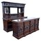 Antique Front and Back Bar in Carved Oak, 1890, Set of 2 1