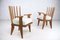 Chaises de Salle à Manger en Chêne et Tissu par Guillerme et Chambron pour Votre Maison, 1960s, Set de 2 1