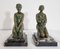 Serre-Livres Nymphe et Faune Art Déco en Bronze par H Wandaele, 1930s, Set de 2 5