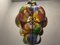 Lámpara colgante de hierro forjado multicolor de cristal de Murano, años 50, Imagen 6
