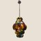 Lámpara colgante de hierro forjado multicolor de cristal de Murano, años 50, Imagen 2