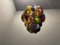 Mehrfarbige Hängelampe aus Muranoglas in Schmiedeeisen-Optik, 1950er 5