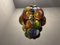 Murano Glass Multicolored Wrought Iron Light Pendant Latern, 1950s 3