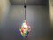 Lámpara colgante de hierro forjado multicolor de cristal de Murano, años 50, Imagen 4