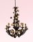 Lámpara de araña Tole con flores de porcelana, años 60, Imagen 9