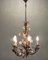 Tole Porcelain Rose Flower Chandelier, 1960s 3