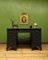 Vintage Black Painted Pedestal Desk with Leather, 1980s 16