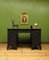 Vintage Black Painted Pedestal Desk with Leather, 1980s, Image 2