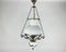 Vintage Opaline Glass Hanging Light, Belgium, 1950s, Image 1