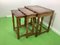 Scandinavian Wooden Nesting Tables with Tile Decor, 1960s, Set of 3 2