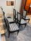 Art Deco High Back Black Lacquered Dining Chairs, France, 1930s, Set of 6 5