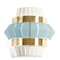 Jade and Ivory Comb Wall Lamp with Brass Ring by Dooq 2