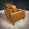 Vintage English Leather Armchair with Brass Wheels, Image 6