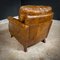 Vintage English Leather Armchair with Brass Wheels, Image 5