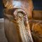 Vintage English Leather Armchair with Brass Wheels, Image 3
