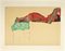 Egon Schiele, Nu Masculin Couché, Lithographie, 20ème Siècle 1