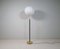 Mid-Century Brass Black Leather Floor Lamp from Falkenbergs Lighting, Sweden, 1960s, Image 4