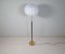 Mid-Century Brass Black Leather Floor Lamp from Falkenbergs Lighting, Sweden, 1960s 5