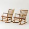 Sedie a dondolo ML-33 di Hans J. Wegner, anni '50, set di 2, Immagine 2