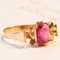 Vintage 18k Gold Ring with Pink Glass Paste, 1960s, Image 10
