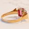 Vintage 18k Gold Ring with Pink Glass Paste, 1960s 7